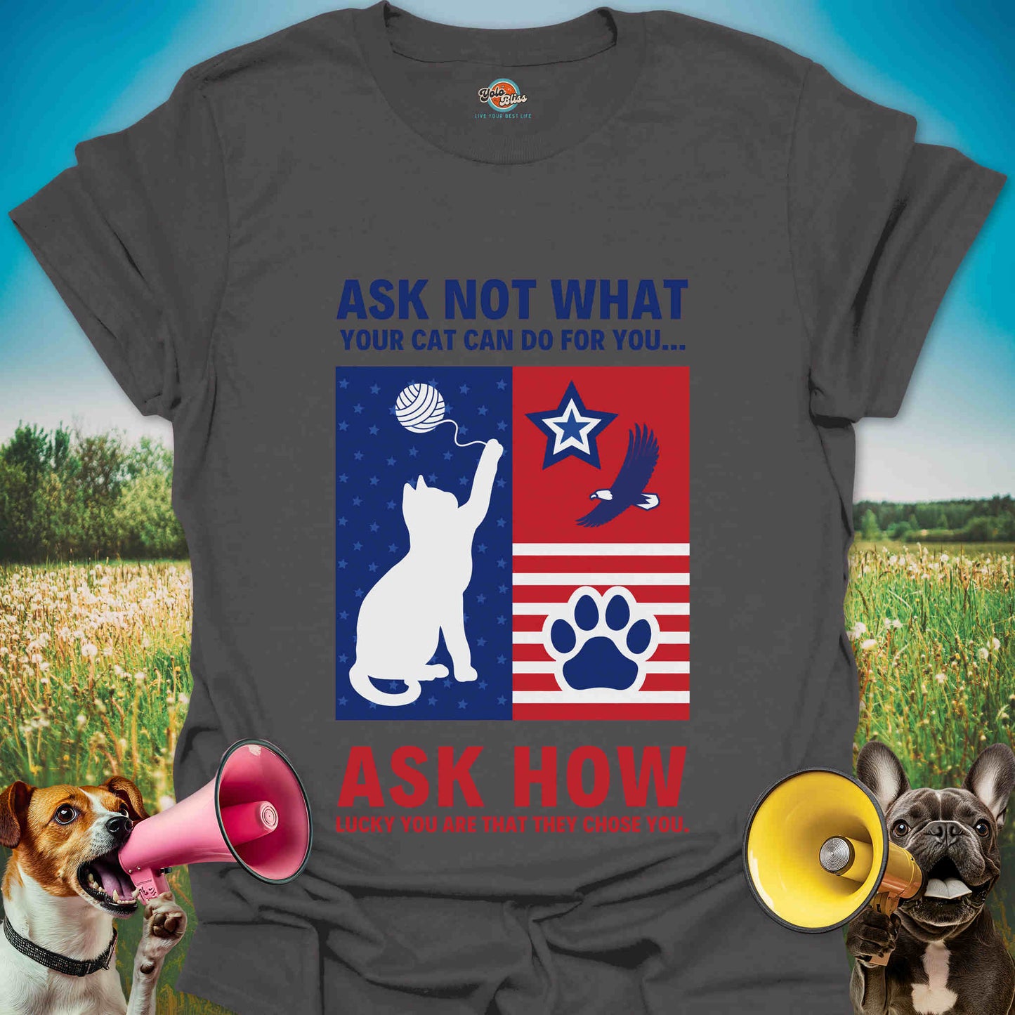 Ask Not What Your Cat Can Do For You - Patriotic Cat Tee