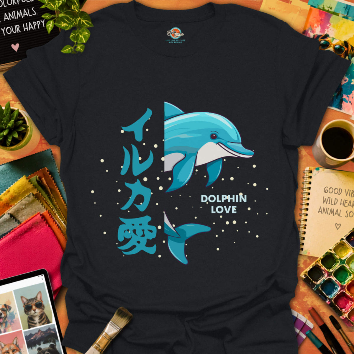 Kanji Dolphin Love T-shirt