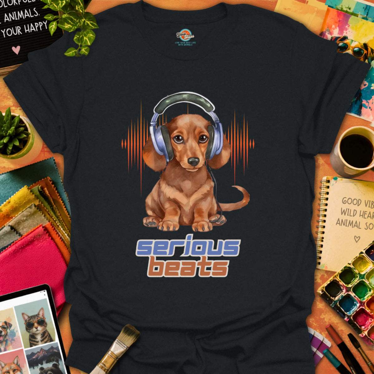 Serious Beats Dachshund T-shirt