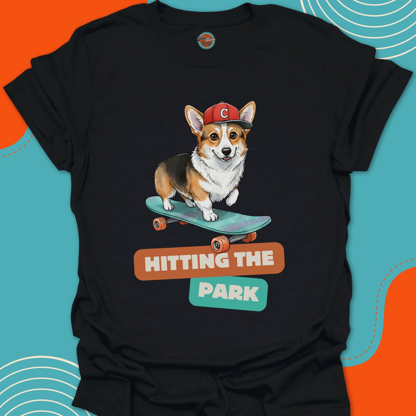 CORGI ON SKATEBOARD - Tee