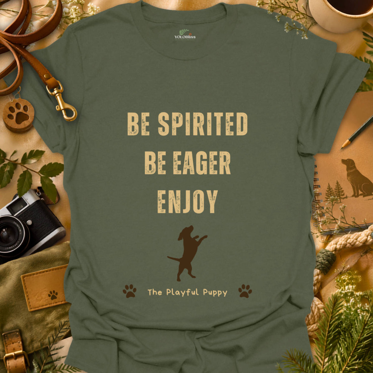 Rustic Playful Puppy T-shirt