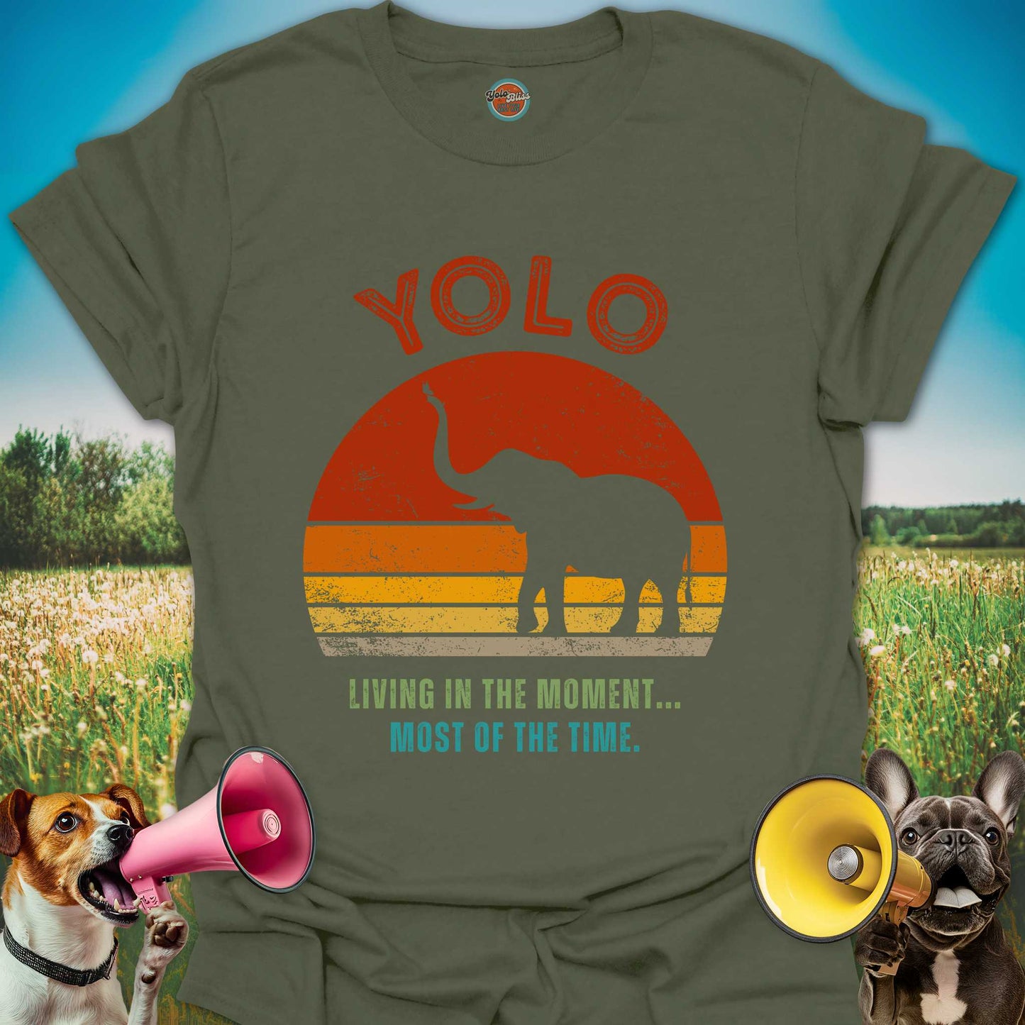 Yolo Sunset Elephant (Rustic) - Tee
