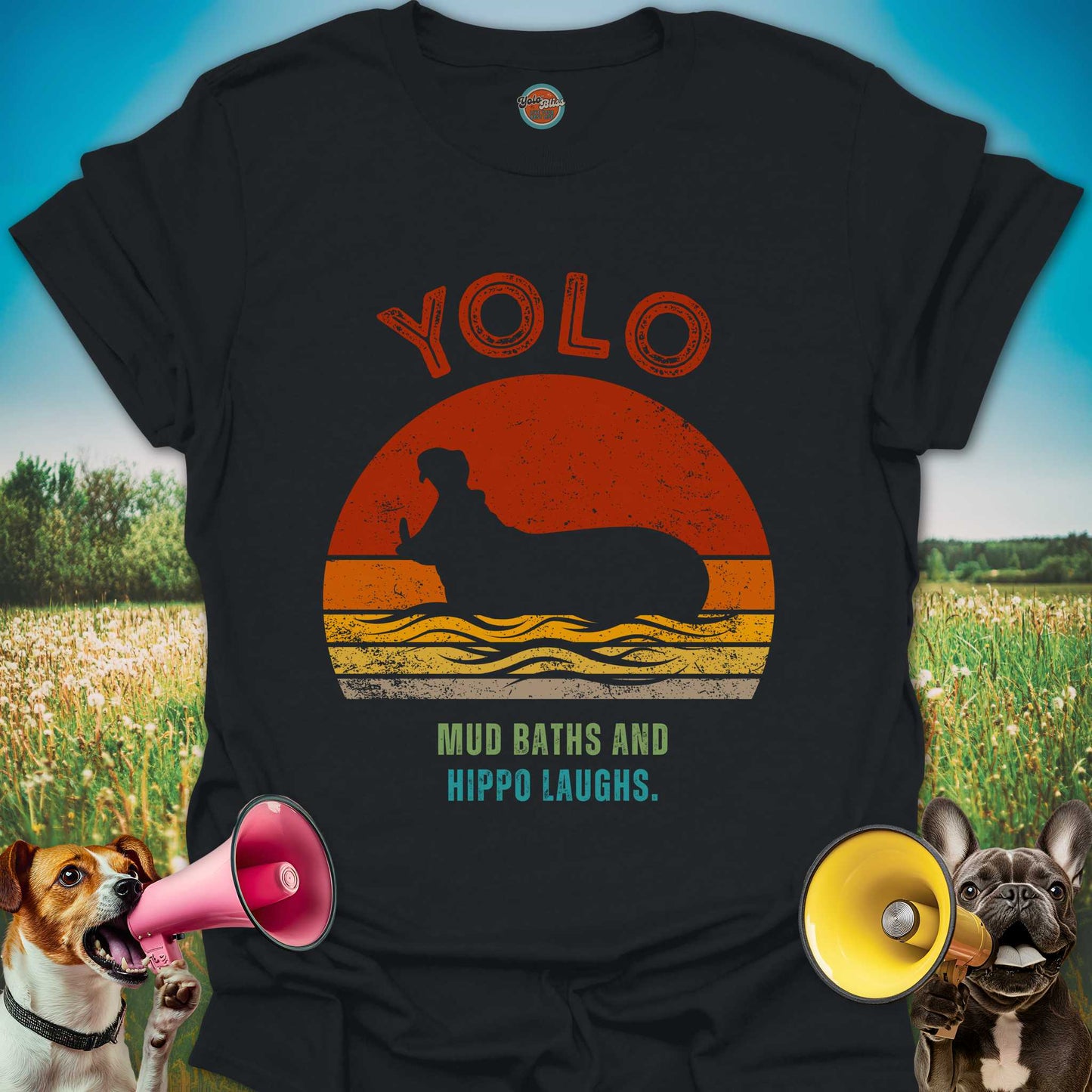 Yolo Sunset Hippo (Rustic) - Tee