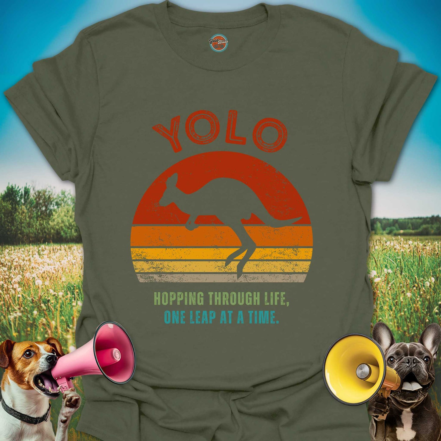 Yolo Sunset Kangaroo (Rustic) - Tee