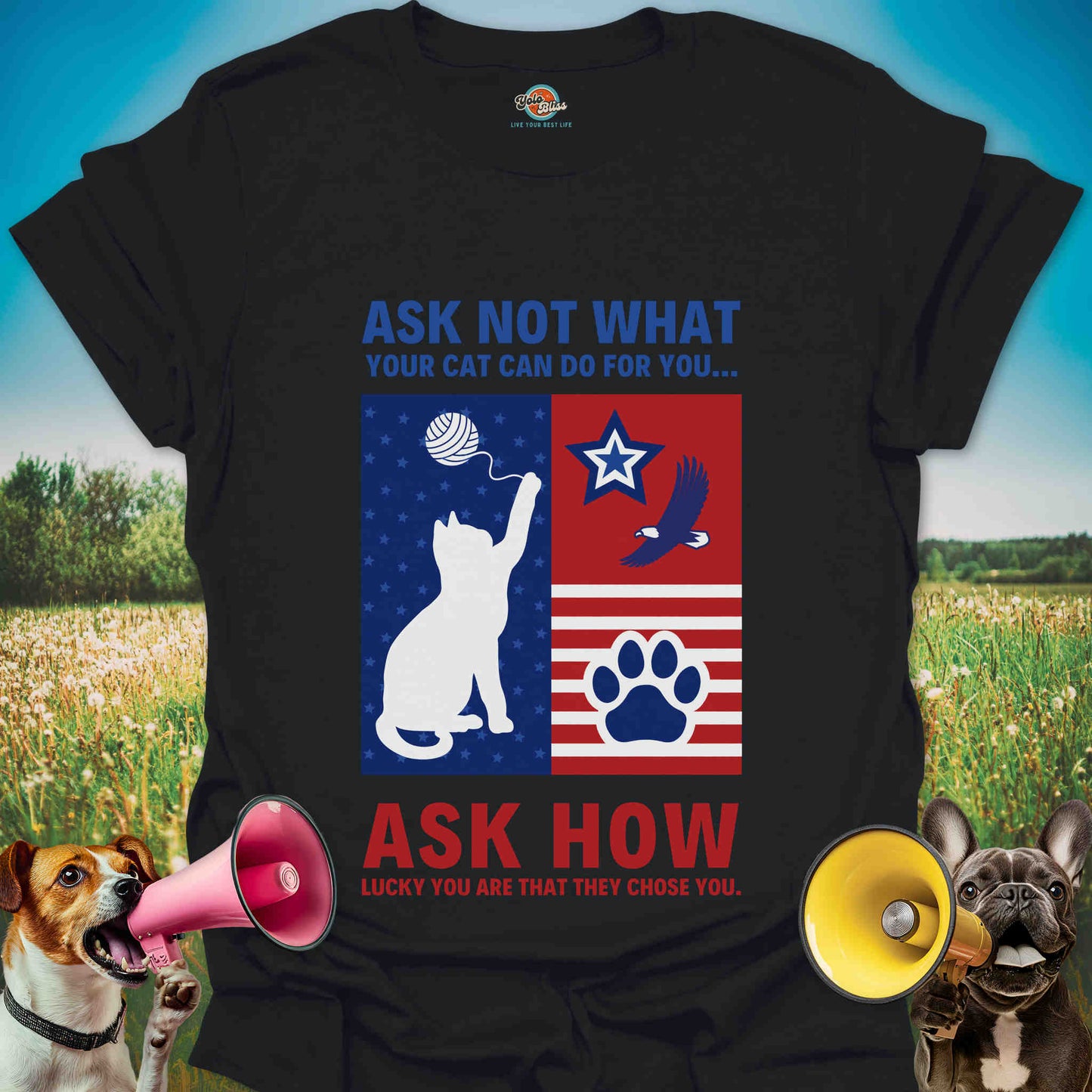 Ask Not What Your Cat Can Do For You - Patriotic Cat Tee