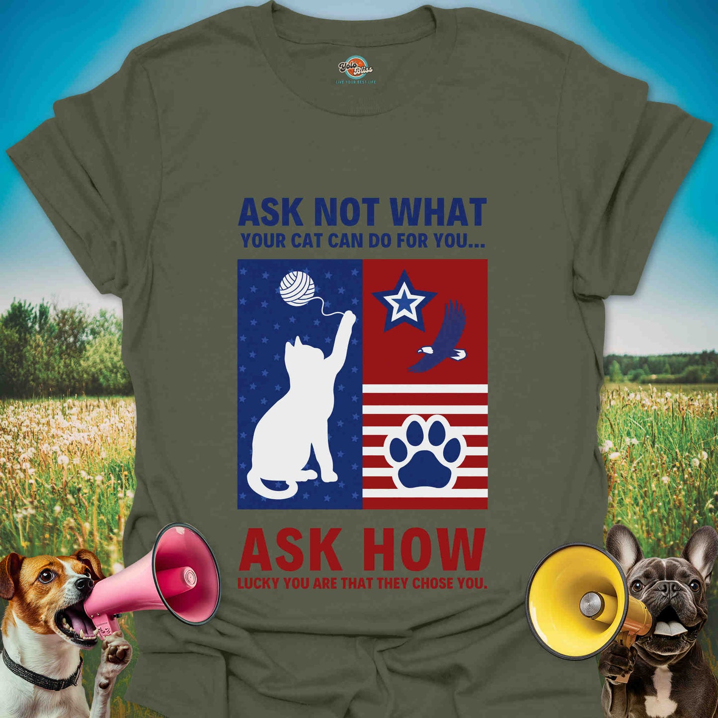 Ask Not What Your Cat Can Do For You - Patriotic Cat Tee