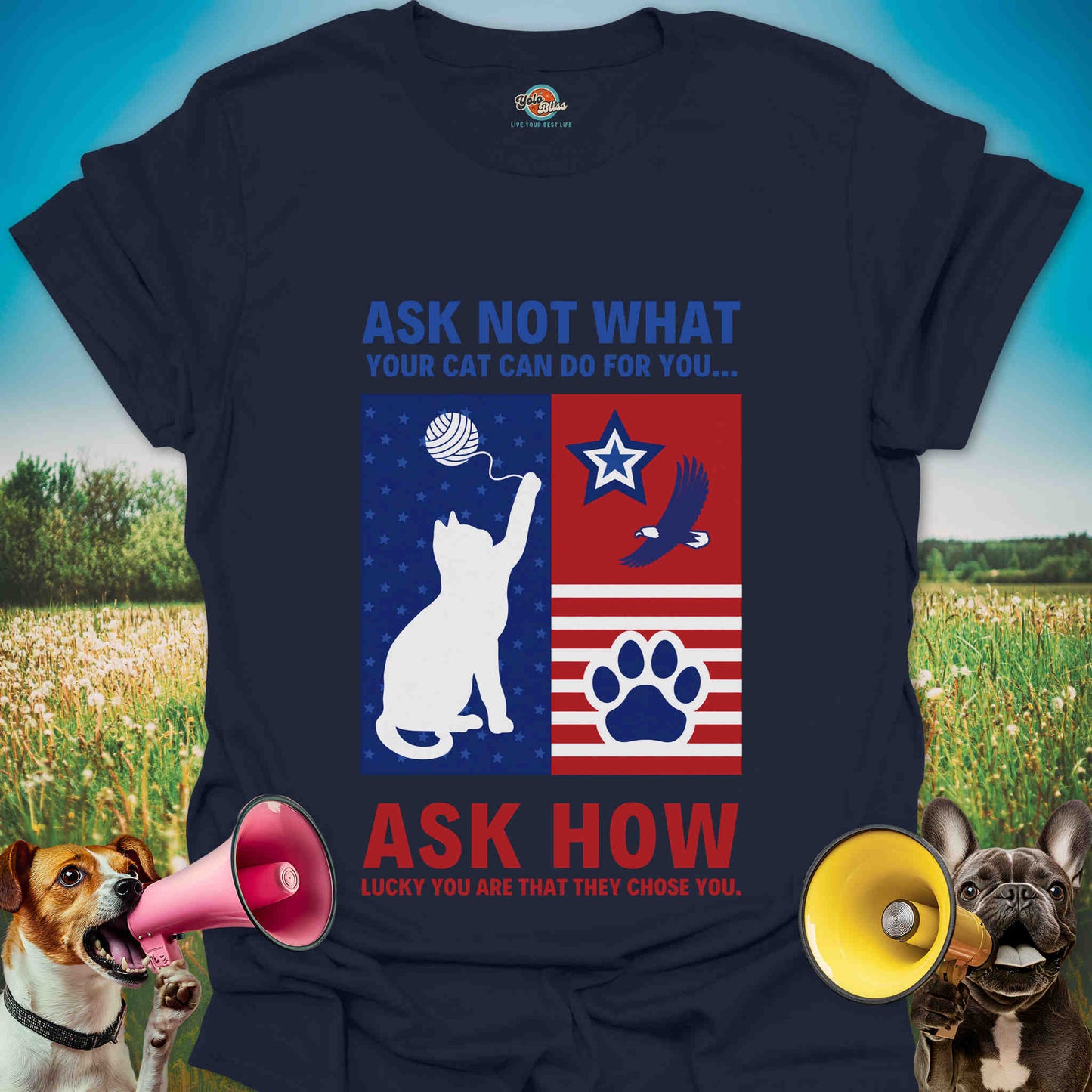Ask Not What Your Cat Can Do For You - Patriotic Cat Tee