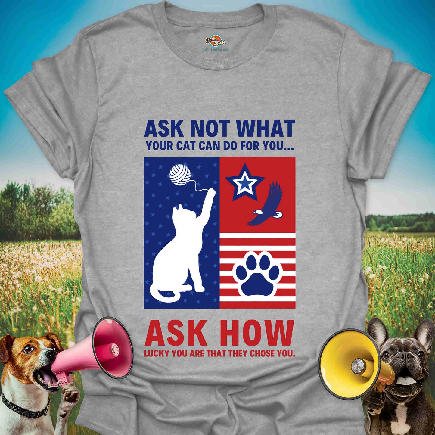 Ask Not What Your Cat Can Do For You - Patriotic Cat Tee