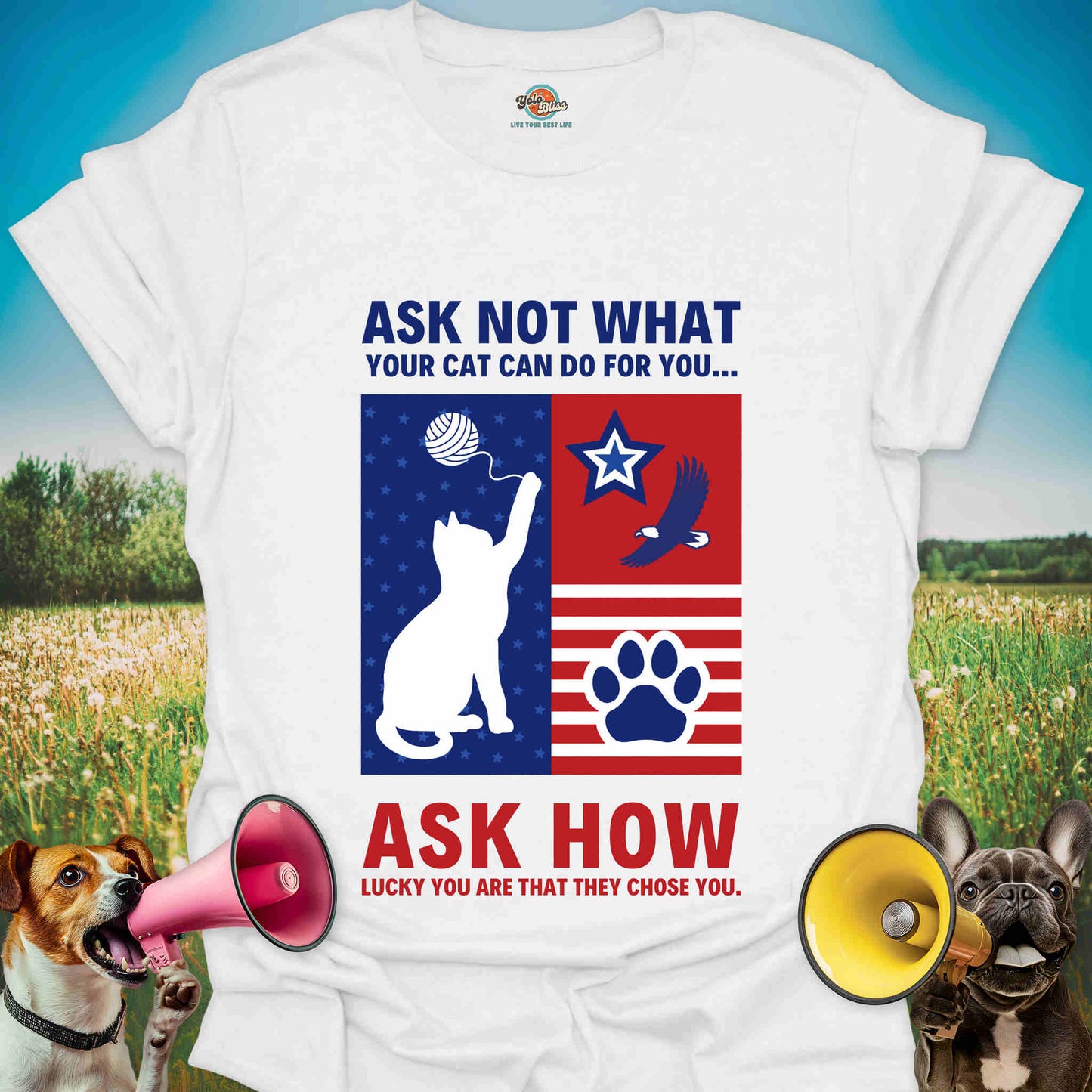 Ask Not What Your Cat Can Do For You - Patriotic Cat Tee