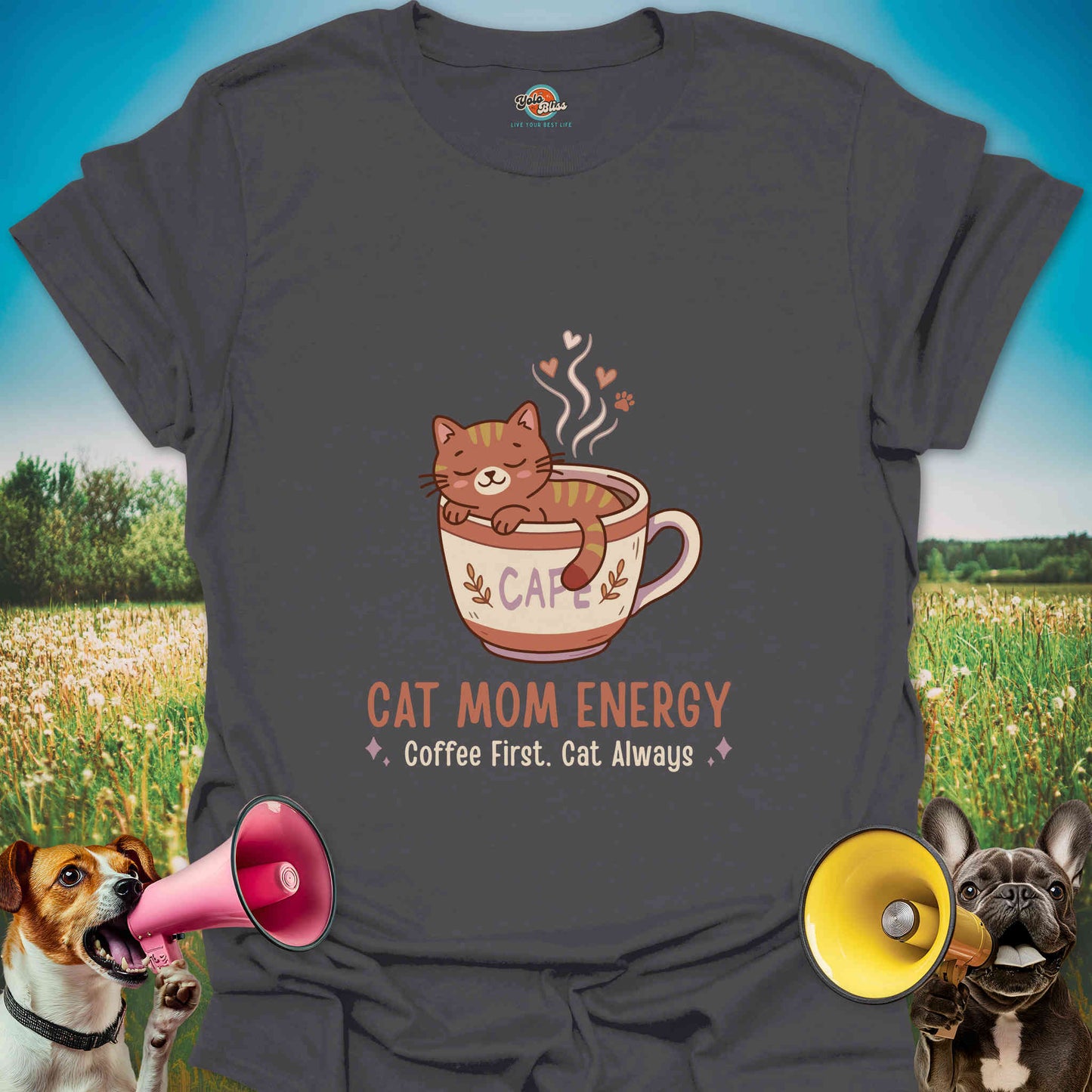 Coffee First. Cat Always - Cat Mom Tee