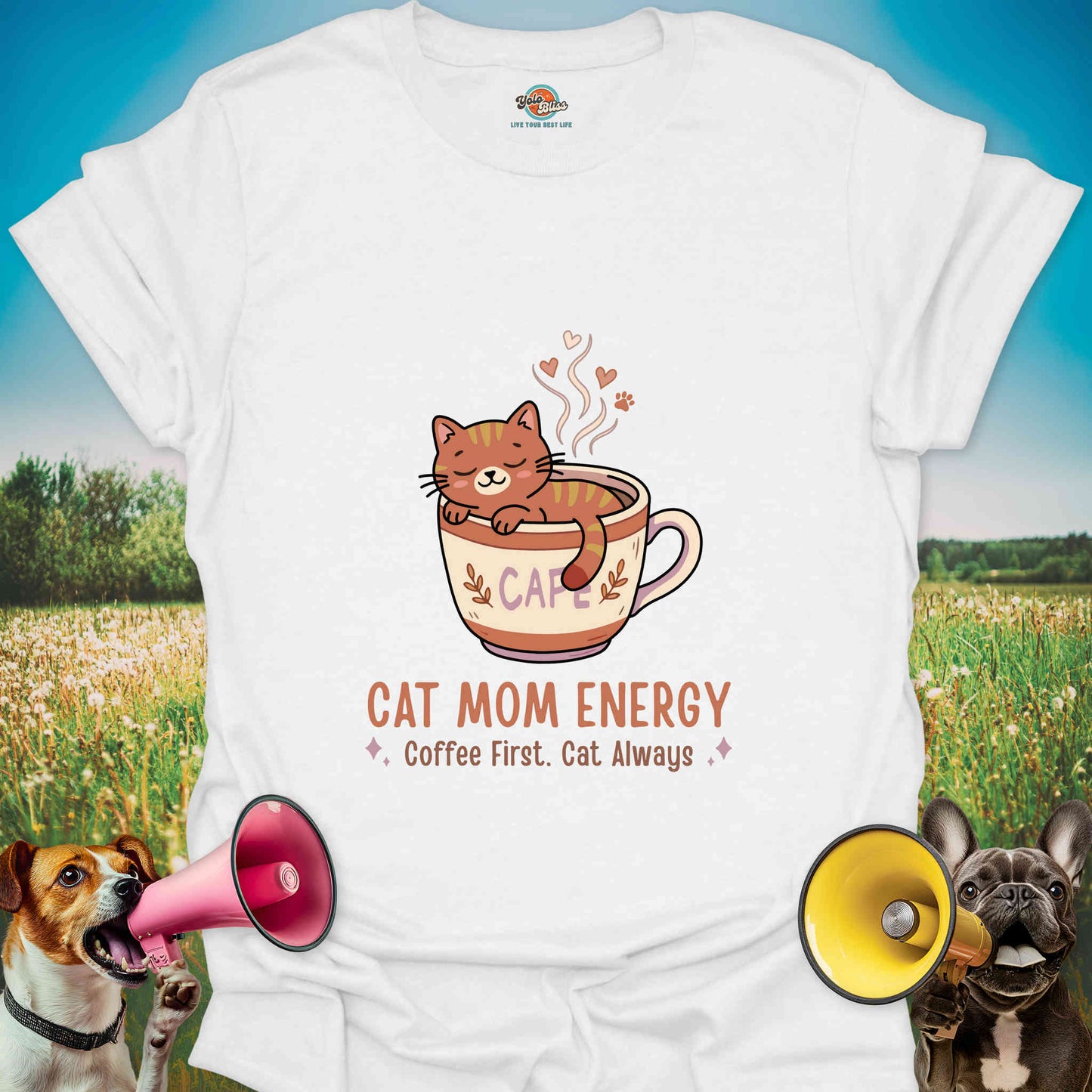 Coffee First. Cat Always - Cat Mom Tee