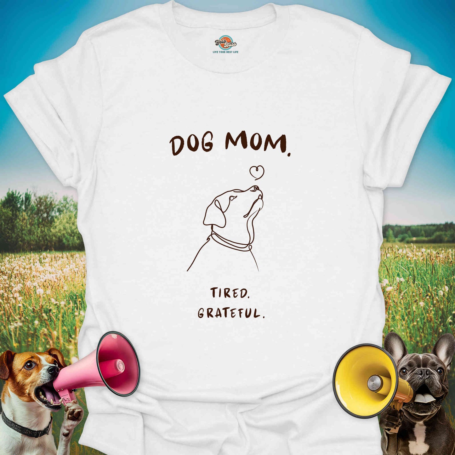 Dog Mom. Tired. Grateful. - Tee