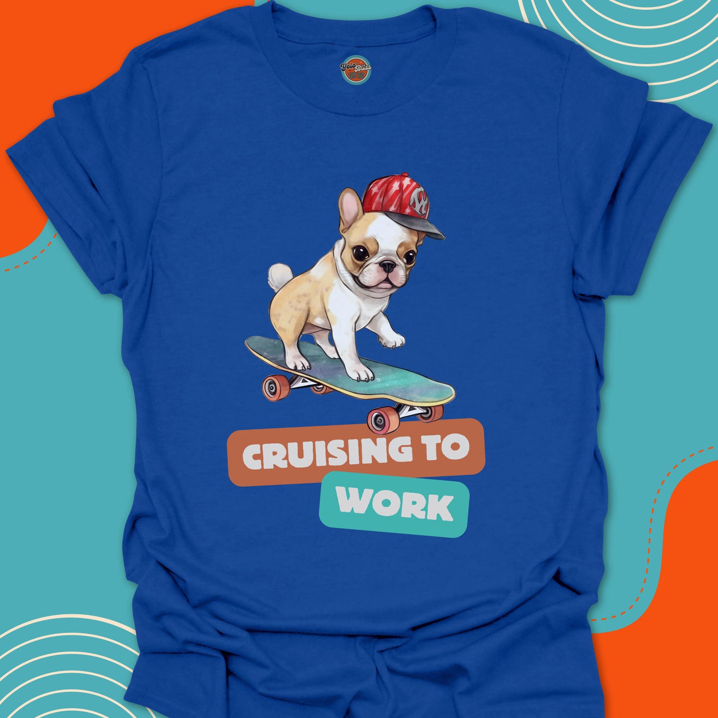 FRENCH BULLDOG ON SKATEBOARD - Tee #1