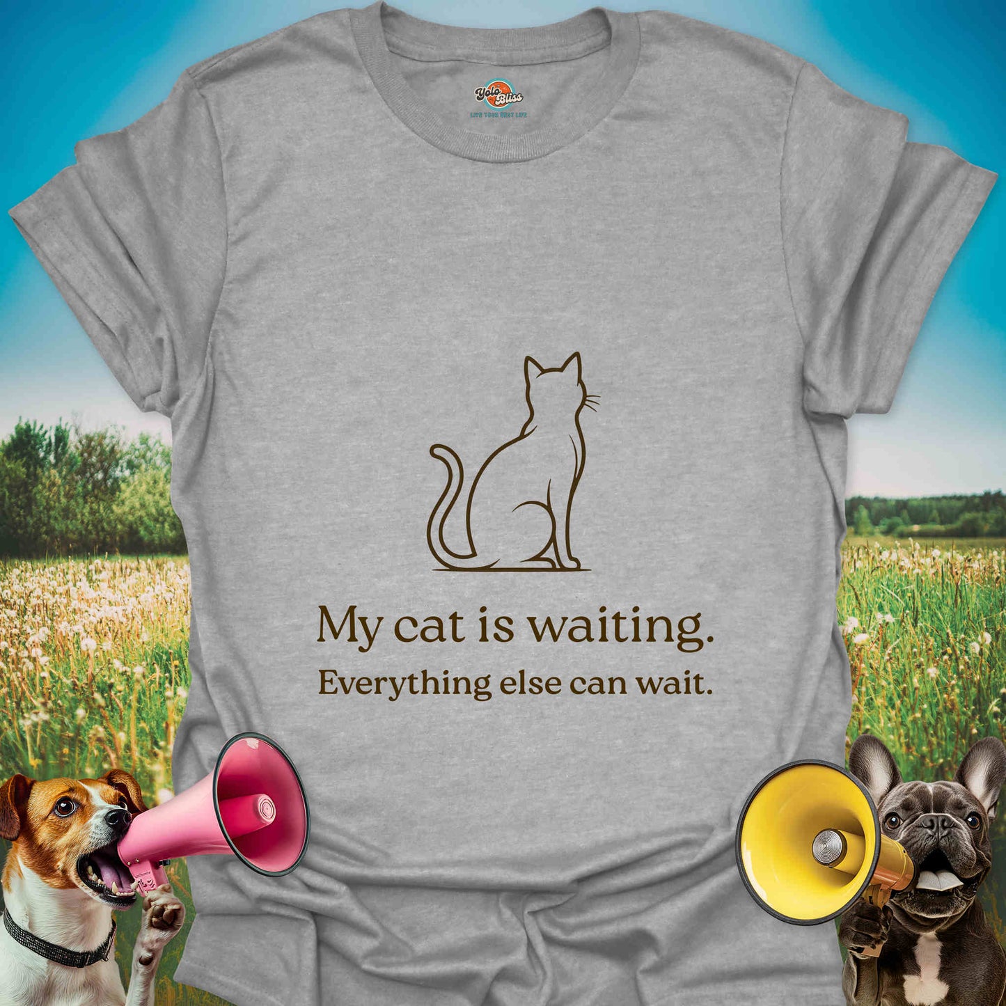 My Cat Is Waiting - Funny Cat Lover Tee