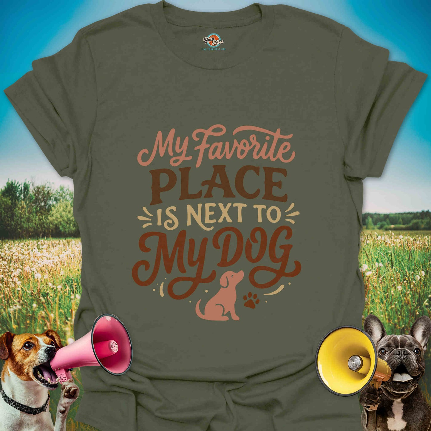 Next To My Dog - Dog Lover Tee