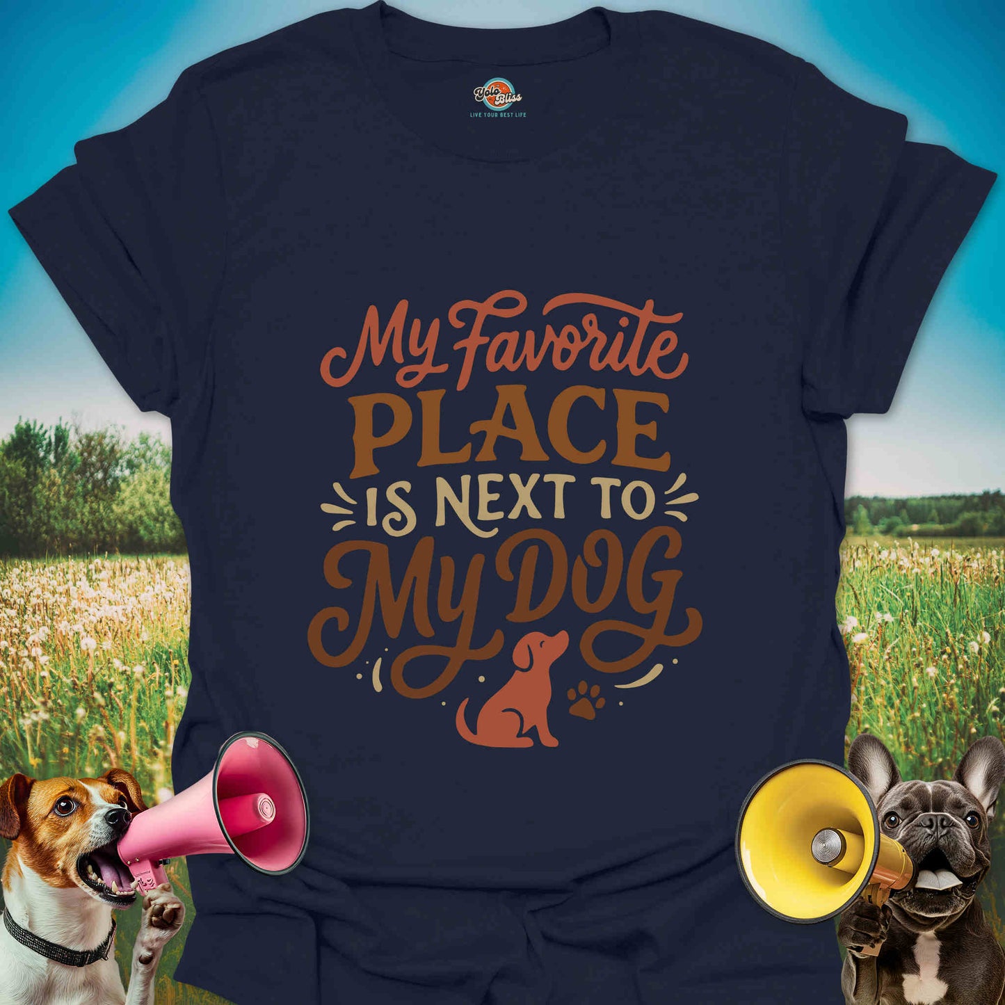 Next To My Dog - Dog Lover Tee