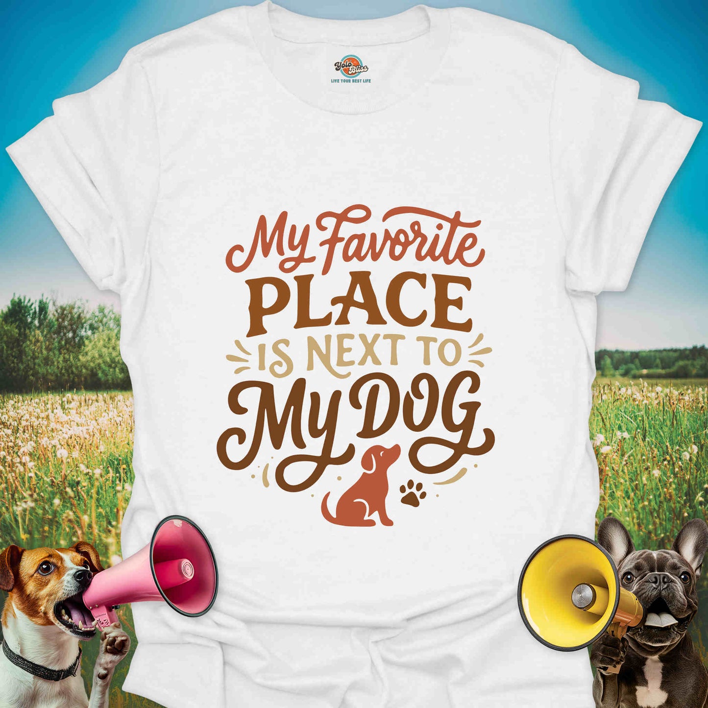 Next To My Dog - Dog Lover Tee