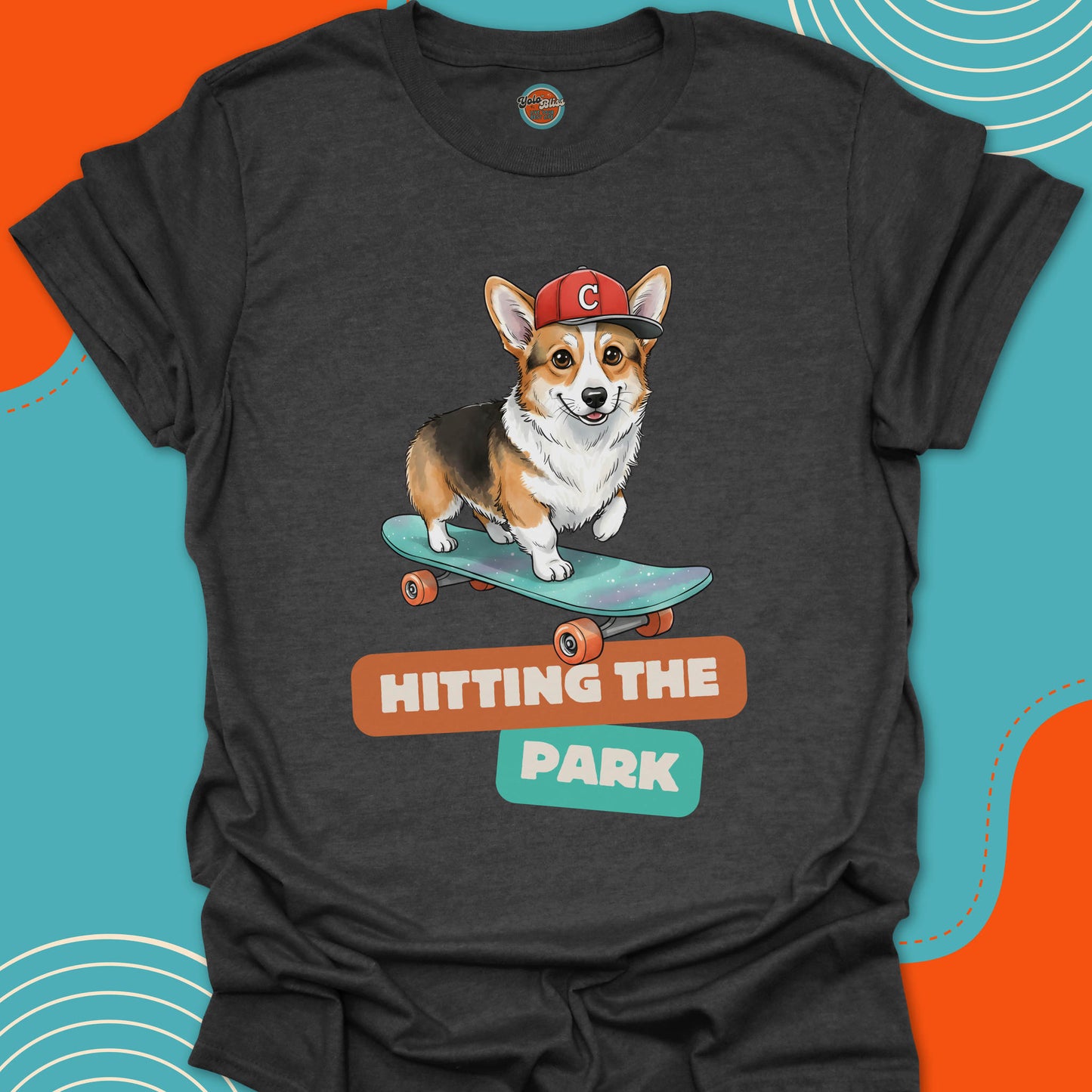 CORGI ON SKATEBOARD - Tee