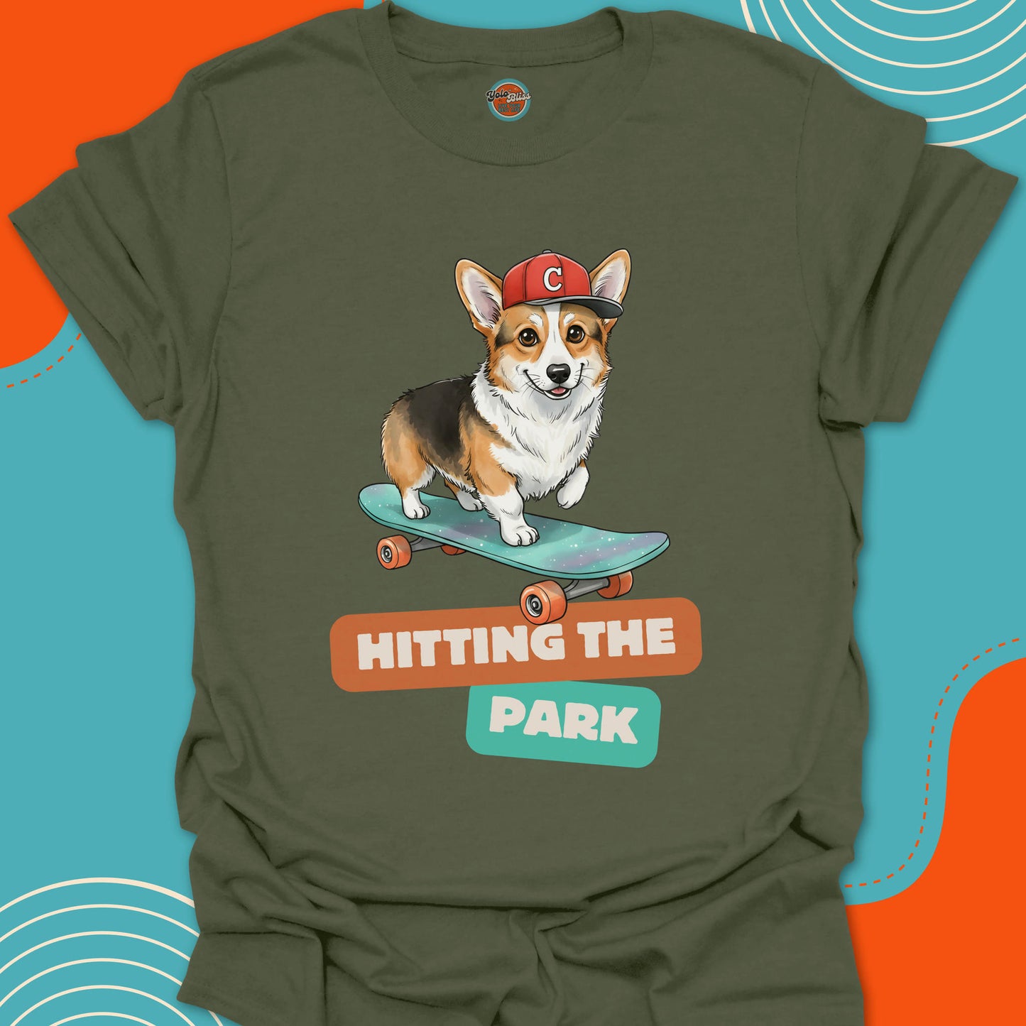 CORGI ON SKATEBOARD - Tee