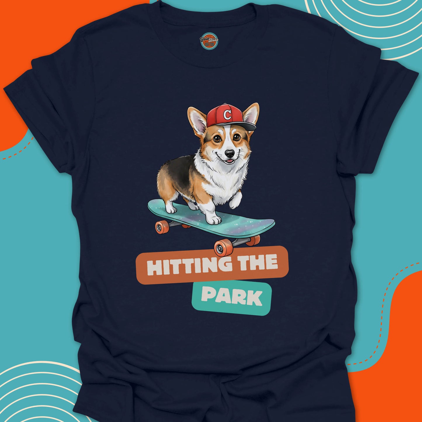 CORGI ON SKATEBOARD - Tee