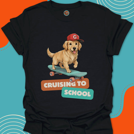 GOLDEN RETRIEVER ON SKATEBOARD - Tee