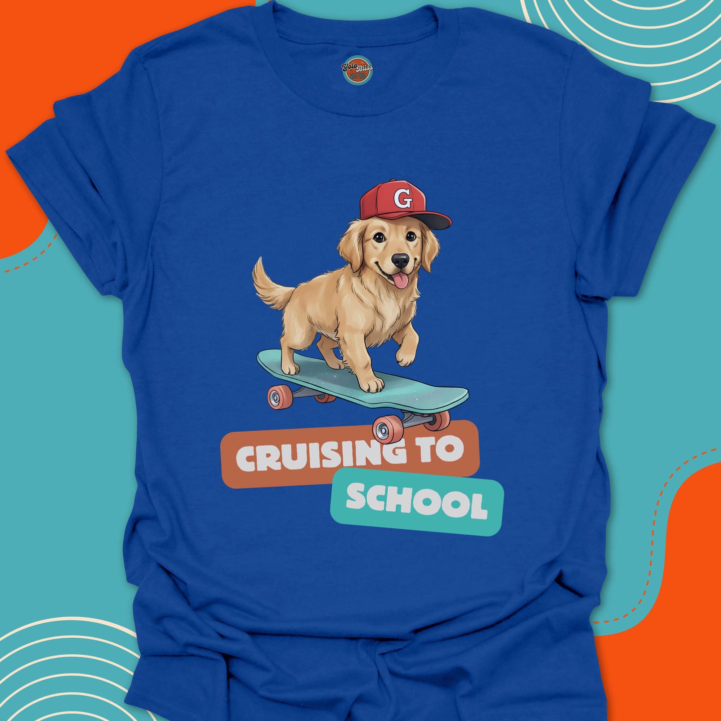 GOLDEN RETRIEVER ON SKATEBOARD - Tee