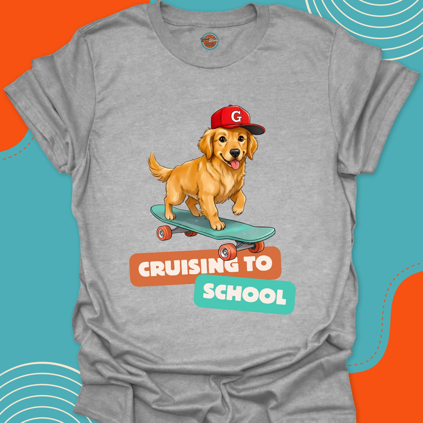 GOLDEN RETRIEVER ON SKATEBOARD - Tee
