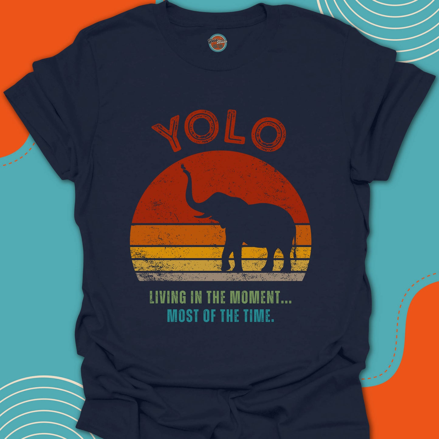 YOLO SUNSET ELEPHANT (Rustic) - Tee #1