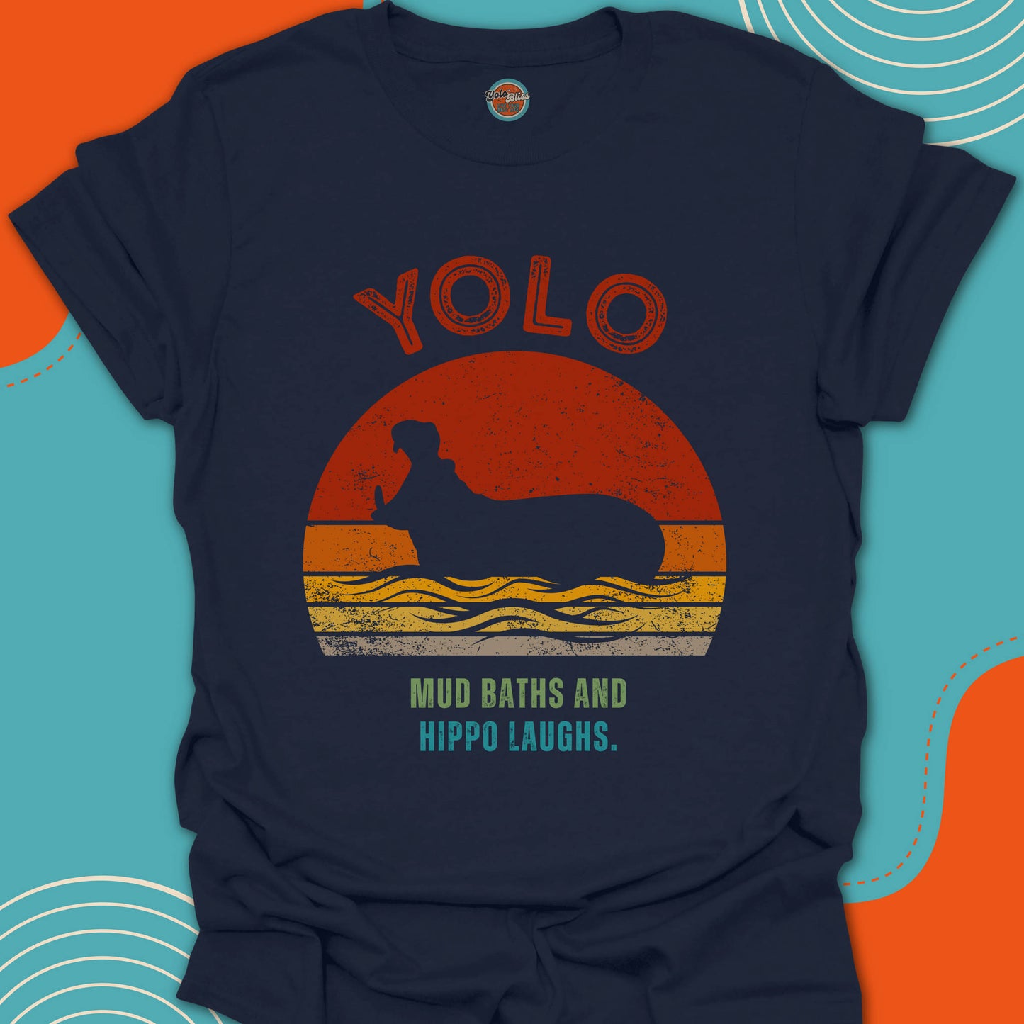 YOLO SUNSET HIPPO (Rustic) - Tee #1