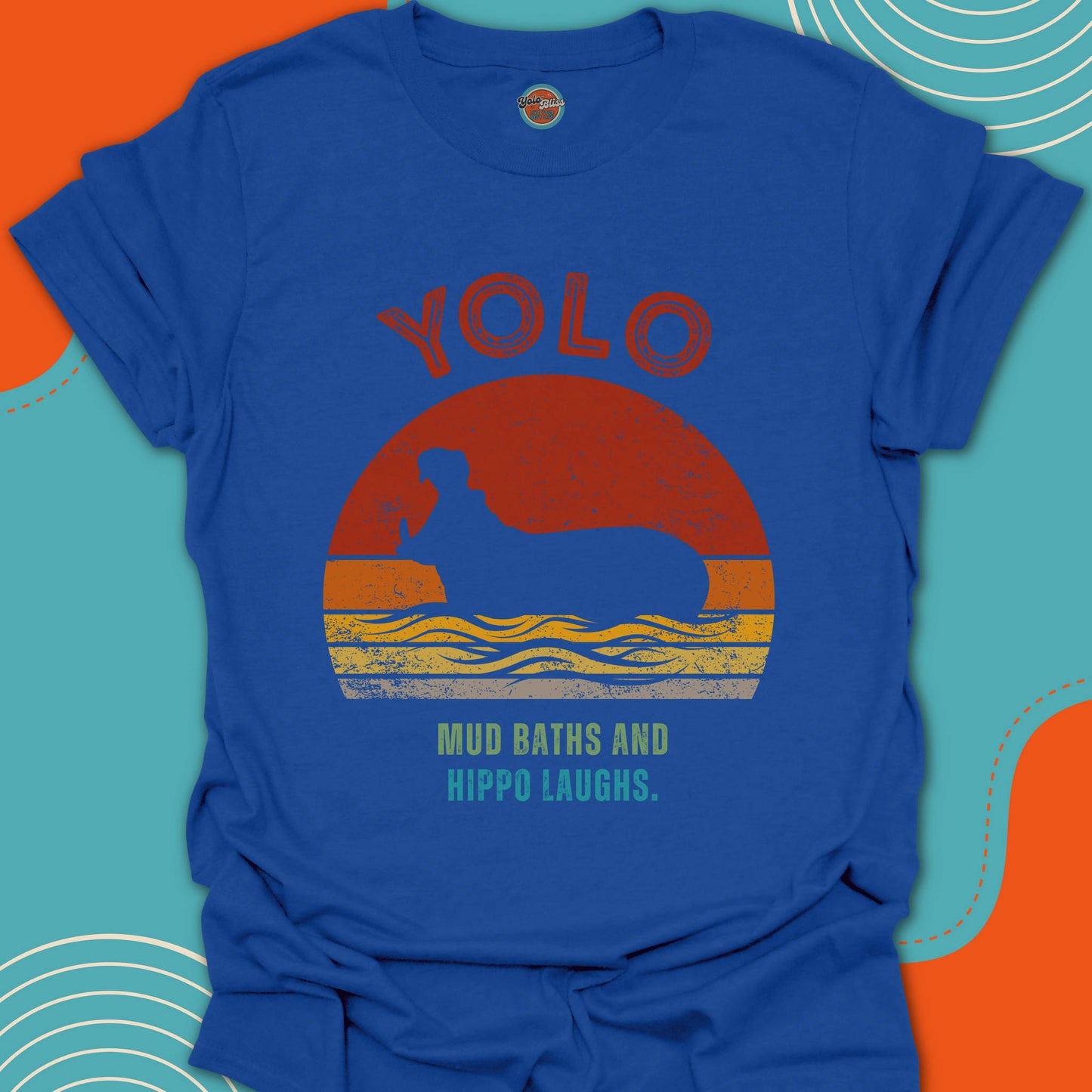 YOLO SUNSET HIPPO (Rustic) - Tee #1
