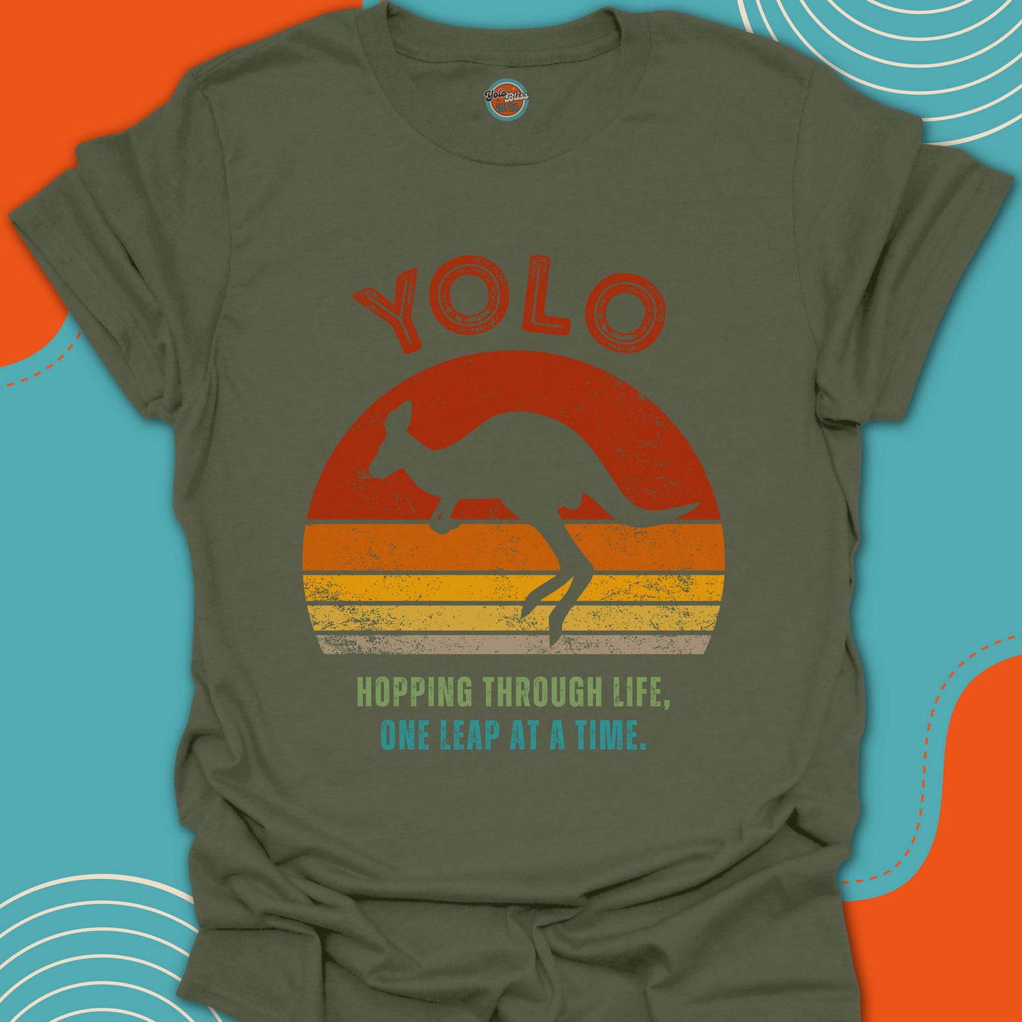 YOLO SUNSET KANGAROO (Rustic) - Tee #1